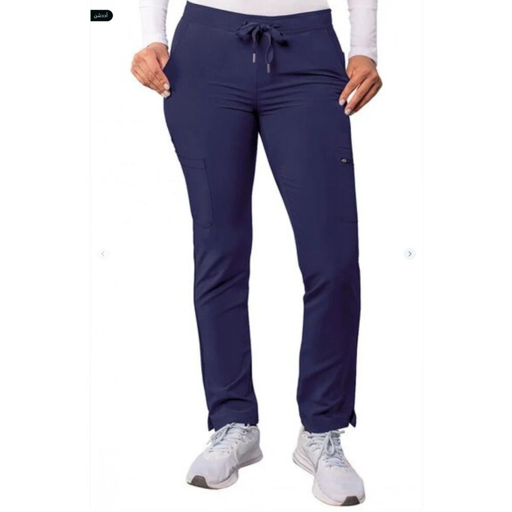 Adar Women’s Scrub Pants Medical Uniform Athletic Jogger Navy Zip Sz M